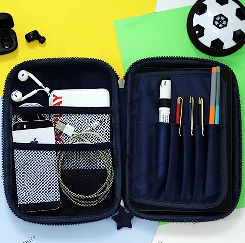 Image of LONGMIRE Plastic Pencil Box with Code Lock Pen Case Large Capacity Multi-Layer Multi-Function Storage Bag Secret Compartment Pencil Box for Kids- Multi-Color (Manchester Pouch)