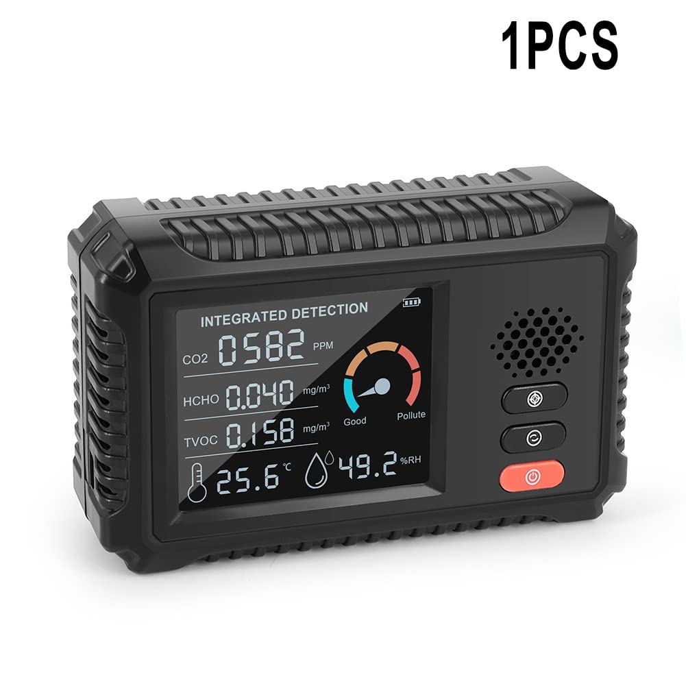 RANRAO Monitor de calidad del aire, monitor de dióxido de carbono , HCHO TVOC PM2.5 PM10 Detector de dióxido de carbono Tester