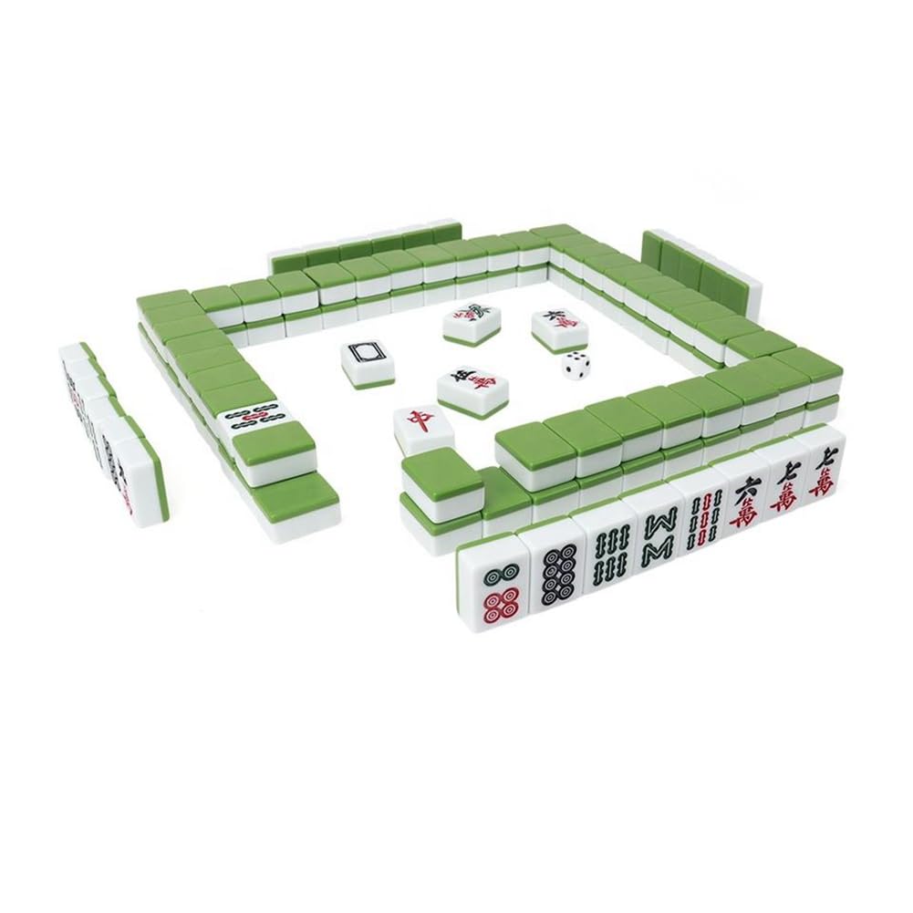 Chińska gra mahjong zestaw płytek mahjong, Zestaw do gry w chińskiego mahjonga z torbą podróżną, przenośny zestaw do gry w majiang na spotkania rodzinne, czas wolny przyjaciół