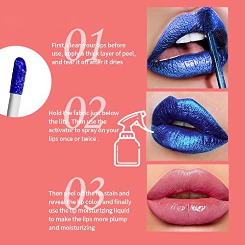 Besdas 5 Colors Lip Stain,Non-Stick Cup Peel Off Lip Stain Lipstick,Tear Off Lipstick Long Lasting Waterproof Liquid Lipstick Tattoo Color Lip Gloss,Lip Makeup For Women Girls #TOP2