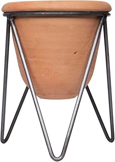Sponsored Ad - Creative Co-Op Terracotta Metal Stand (Set of 2 Pieces) Planter Pot, Orange