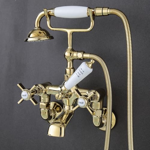 Douche à main en forme de téléphone avec robinet de baignoire mural fixe