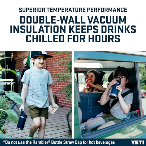Image of YETI Rambler JR Children's Bottle with Colour Coordinated Straw Lid, Navy, 12 oz (355 ml)