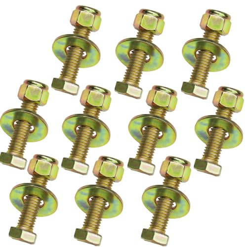 Image of 1 /2 inch x 2 inch Hex Head Bolt by Color Galvanization with Nylon Lock nut and Large Size Washer Assortment Kit,Alloy Steel,Grade 5.(10pcs Pack)