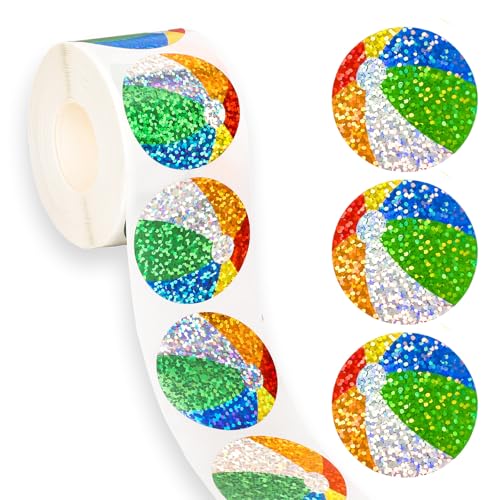 Whaline Summer Beach Ball Stickers Roll Holographic Hawaii Pool Ball