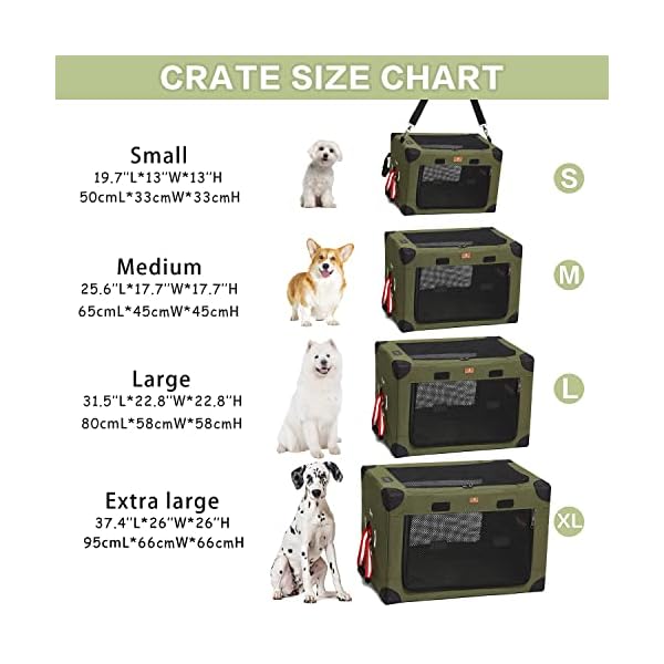 3-Door-Quick-Portable-Dog-Crate-Collapsible-Travel-Pet-Soft-Sided-Crate-for-SmallMediumLarge-Dogs-and-Cats-Indoor-and-Outdoor Travel Pet Soft Sided Crate
