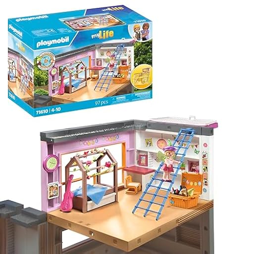 PLAYMOBIL myLife 71610 Habitación de los niños, Incluye una Figura, Hechos de más del 80% de Materiales reciclados y de Base biológica, Juguetes para niños y niñas a Partir de 4 años | Ya disponible en tu tienda friki favorita! En mundofriki.es!