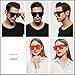 LYZOIT Square Oversized Sunglasses for Women Men Big Flat Top 2 pack Fashion Shield Large UV Protection Rimless Shades Black Mirrored Red