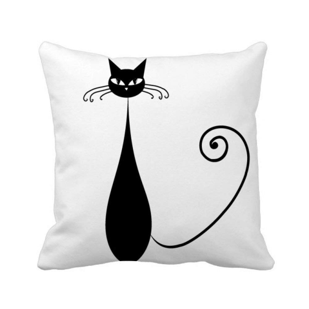 Oreiller de chat noir pour décor de salon et canapé cocooning moderne