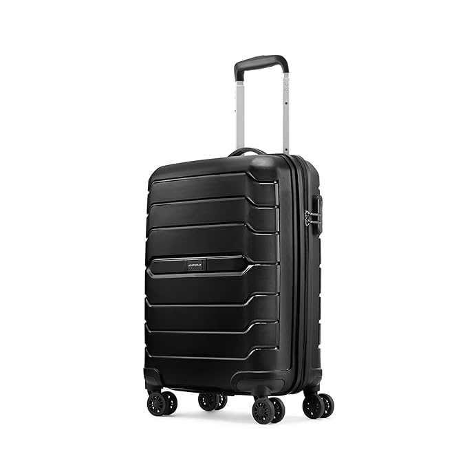 Aristocrat Liberty Cabin (Carry-On) Trolley Bag, 58Cm | Combination Lock | 8 Wheels | 3 Years International Warranty | Jet Black