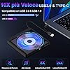 Beizkna Masterizzatore DVD Esterno, Lettore CD Esterno per PC Portatile USB 3.0 e Type-C DVD CD+/-RW Unità Ultra Slim per PC, Desktop, MacBook, iMac, Windows 11/10/8/7/XP/Vista/Linux/Mac/OS, Nero