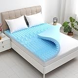 YUGYVOB 7-Zone Mattress Topper Queen, Cooling Gel Infused Mattress Topper, Egg Crate Foam Mattress,