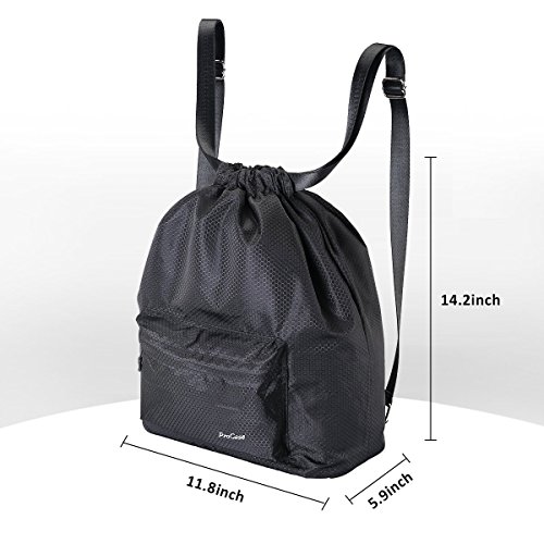 ProCase-Water-Resistant-Gym-Bag-Quality-Drawstring-Backpack-Unisex-Sports-Bag-for-Swimming-Surfing-Hot-Spring-Travelling-Hiking-and-Camping-Black