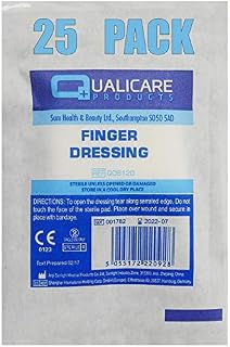 25 PACK OF QUALICARE FIRST AID STERILE MEDICAL ADHESIVE FINGER WOUND CUT BANDAGE DRESSINGS