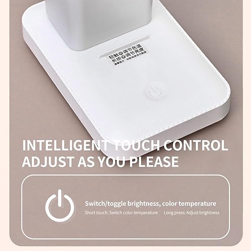 Miniatura 6 de Lámpara de escritorio recargable, pequeña luz de escritorio con 3 temperaturas de color y atenuación continua, lámpara de mesa alimentada por