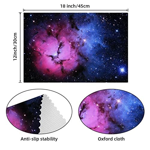 Sets de table rectangulaires Space Sky 30x45cm lavables pour table de cuisine - 6