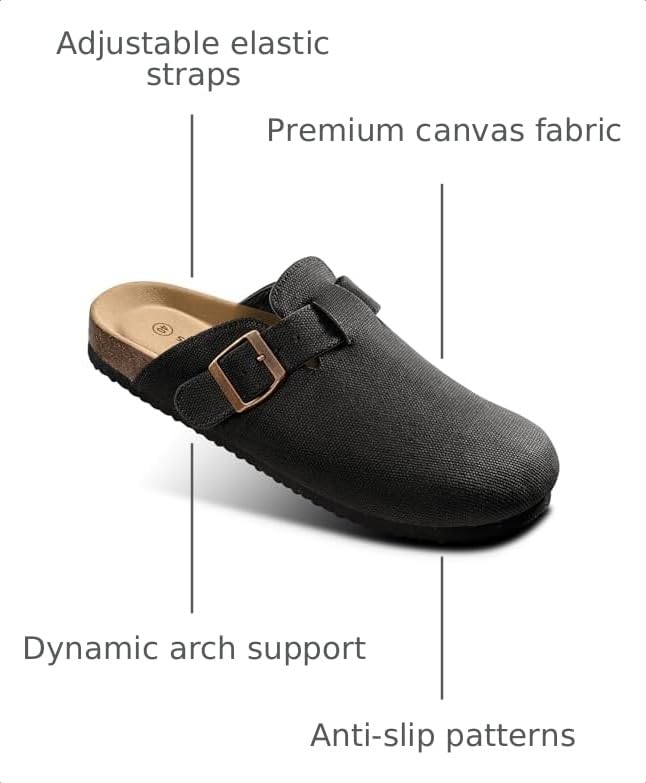 Image of BULLIANT Women Clogs-Fleece-Lined Suede Mules Slippers Nurse Shoes Unisex-Memory Foam Arch Support Cork-Footbed