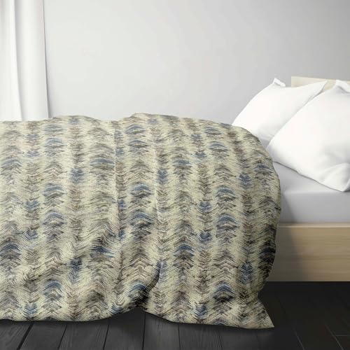 Image of LINENWALAS Premium Printed 100% Cotton Single Duvet Cover | Comforter Cover |Rajai Cover | Quilt Cover with Zipper Closure 60 x 90 Inches (Driftwood, Single Size)