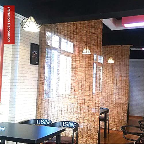 Cocoa Bamboo Roll Up Window Blind For Patio,Sun Shade Blackout Reed Shades 27" Wx60 L 38" Wx72 L 48" Wx96 L Waterproof Breathable Heat Insulation Straw Curtain,Natural ( Size : 23X72In/58X183Cm ) #TOP4