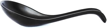 Lucky Star Melamine Japanese Ramen Spoon Noodle Soup Spoon 6.5, Black, 48-pcs per case 4 dozen