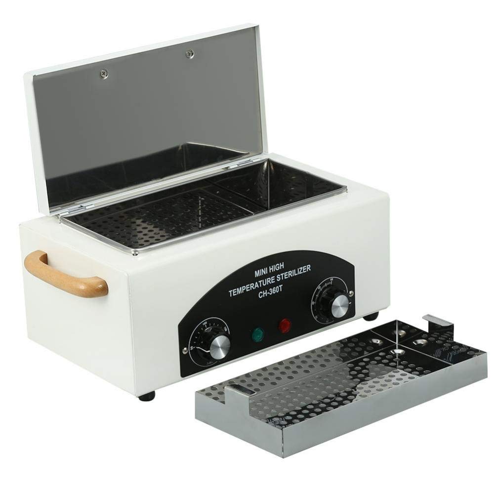 GMtes Profesional de Alta Temperatura Esterilizador Caja Nail Art Salon portátil Herramienta de desinfección esterilización uñas de manicura Herramienta esterilizador de Calor seco