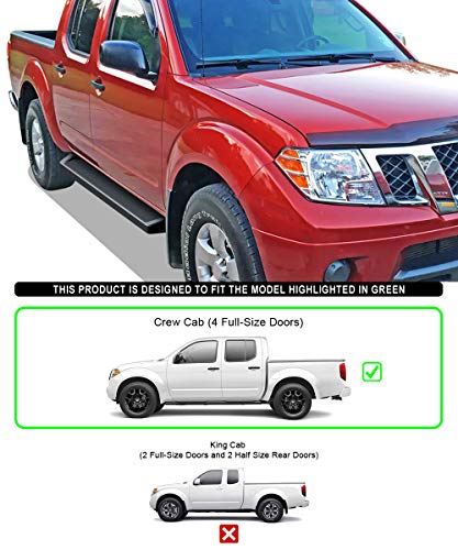 Estribos negros APS 6in para Nissan Frontier Crew Cab miniatura 2