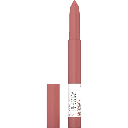Maybelline New York SuperStay Ink Crayon lápiz labial mate de larga duración con sacapuntas integrado, color achieve it all, 0.04 onzas