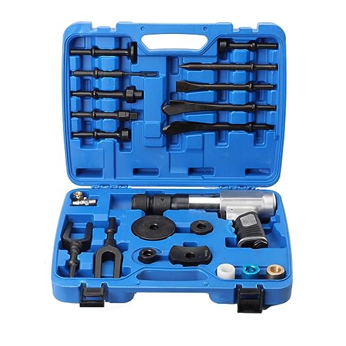 EODSAD Multi-functional Air Hammer Kit with 19-Piece Pneumatic Hammer Set, Ball Joint Separator, Smoothing Bits, Carrying Case