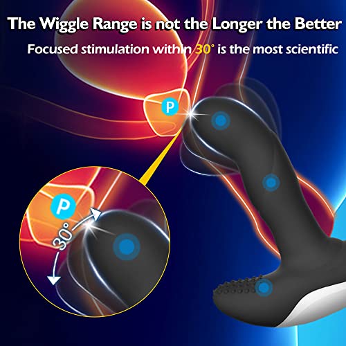 Wiggle Motion Prostate Massager Anal Plug, Aumood Vibrating Male Anal Sex Toys For Men Women Couples Adult Sex Pleasure, Remote Control Anal Toy Vibrator Stimulator Butt Plug For P Spot & G Spot Play #TOP2