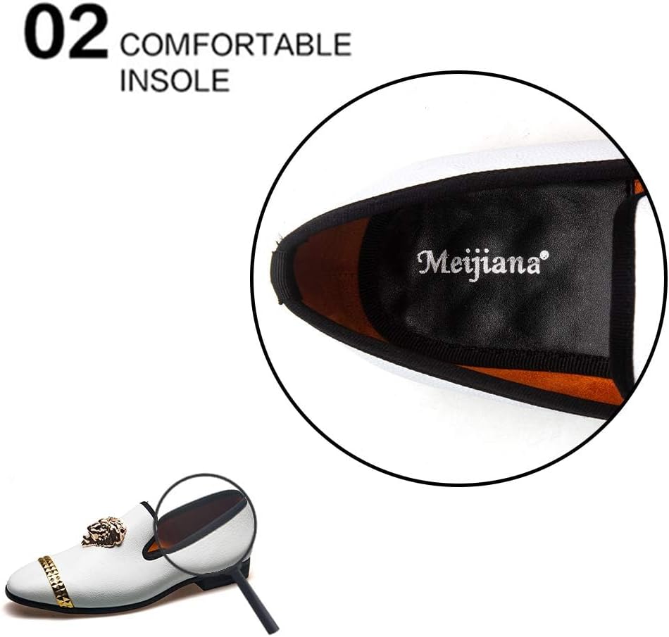 Meijiana Black Leather Loafers for Men - Breathable, Flexible Slip On Mens Shoes - Perfect Party, Wedding, Birthday Mens Dress Shoes - Comfortable Rubber Sole Shoes for Men - Image 5