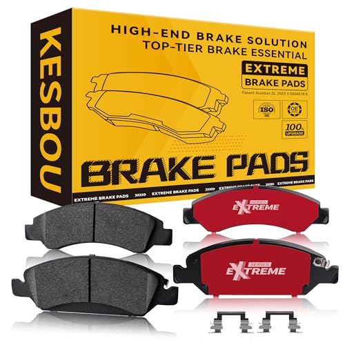 KESBOU Carbon Fibre Front Brake Pad Compatible With 2007-2018 Silverado 1500, 2008-2020 Suburban...