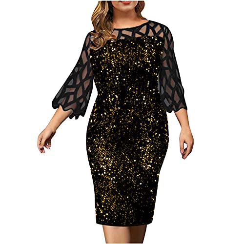Plus Size Dresses For Wedding Guest Sexy Bodycon Dress For Women Formal Sequin Prom Party Body-Con Dresses #TOP5