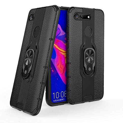 Coque Huawei Honor View 20, CHcase 2 en 1 Armour Style Robuste Hybrides Double Defender TPU + PC LitCHcasei Strip Design Case Cover avec Support Magnétique Car Mount pour Huawei Honor View 20 -Black