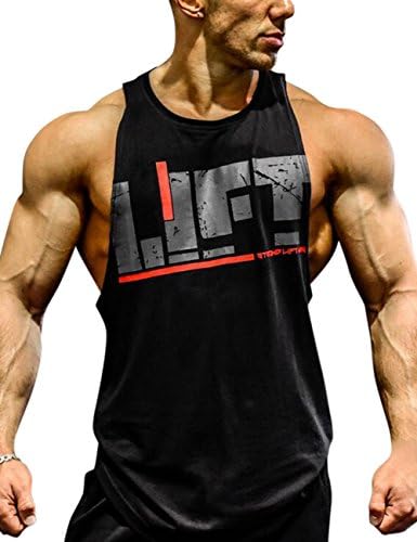 ShiningLove Men Fitness Tank Top Bodybuilding Breathable Sleeveless Stringer Workout Gym Sport Vest Upgraded