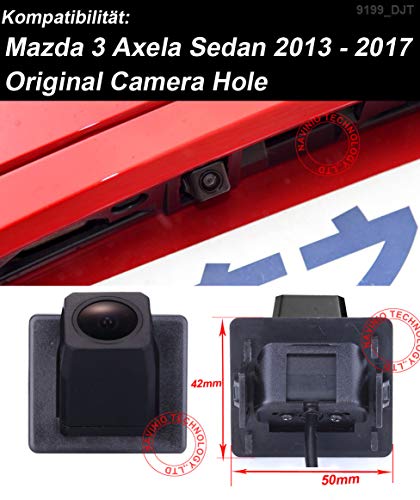 Kalakus Car HD CCD Reverse Camera Integrated License Plate Light with Parking Aid Camera Waterproof for Mazda 3 Axela Sedan 2013-2017 Original Camera Hole - Image 2