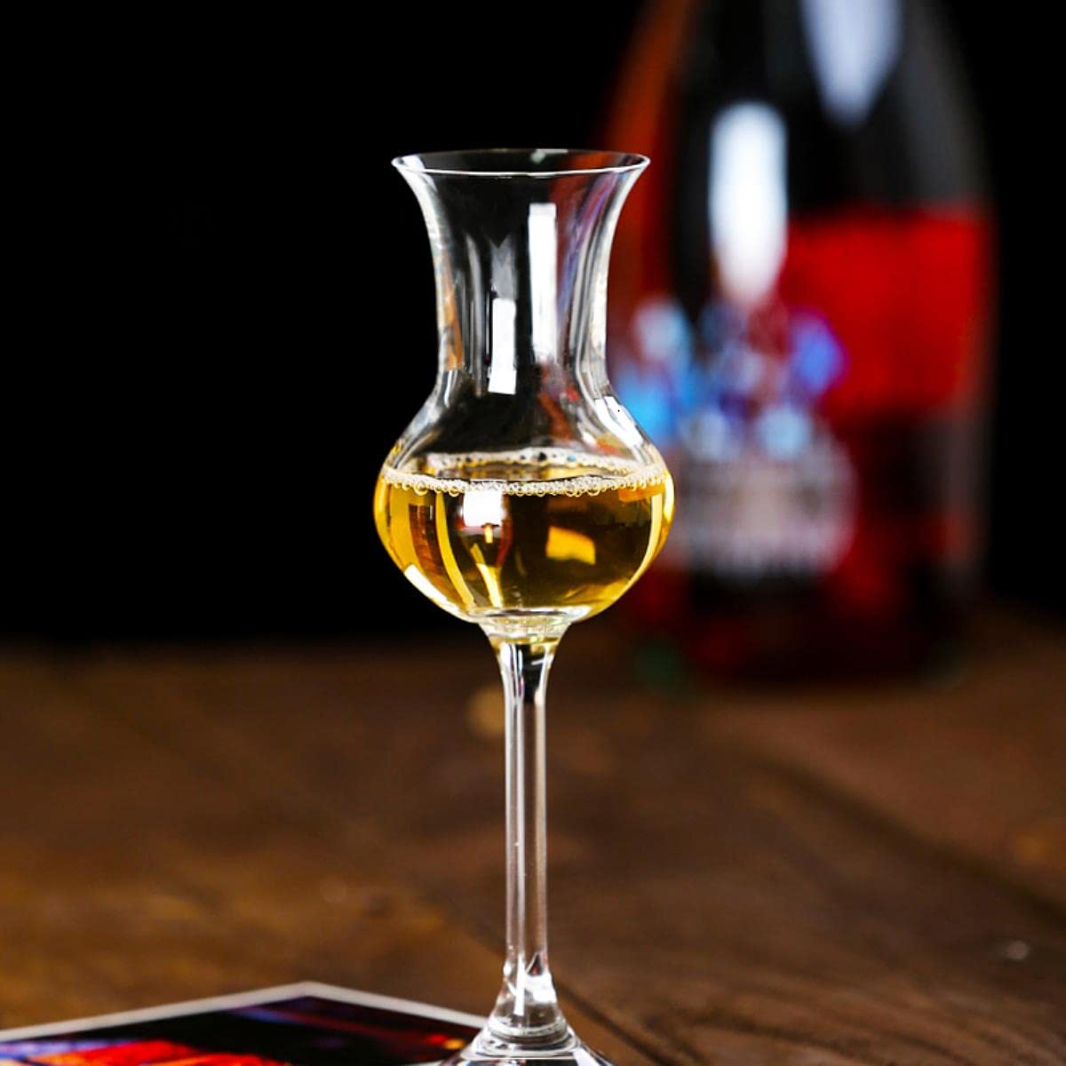 Crystal Tulip Bud Copita - Copa para vino brandy ron, licor, whisky, copa para boda, champán, diseño elegante