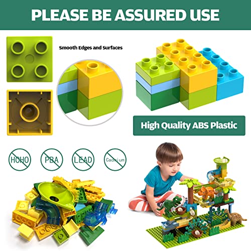 Jixin Dinosaur Marble Run Building Blocks/Compatible With Lego Duplo/Dino Eggs Fun Marble Maze Blocks/125 Pcs Classic Brick Building Toy Set For Preschool Kids/Gift Toy For Boys/Girls Age 3 4 5 6 7 8+ #TOP4