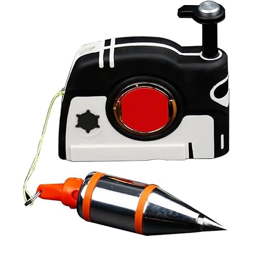 Colocador magnético de plomada, 11oz (310g) Plumb Bob Setter magnético con cable de bobina automática de 4.5m / 14.7ft, bob de estabilización rápida, para trabajos de construcción y bricolaje Cover