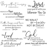BBTO Bible Verse Wall Stickers Inspirational Quote Wall Decals Religious Motivational Scripture Sticker Peel and Stick for Bedroom Living Room Office Bathroom(We Walk by Faith, Not by Sight)