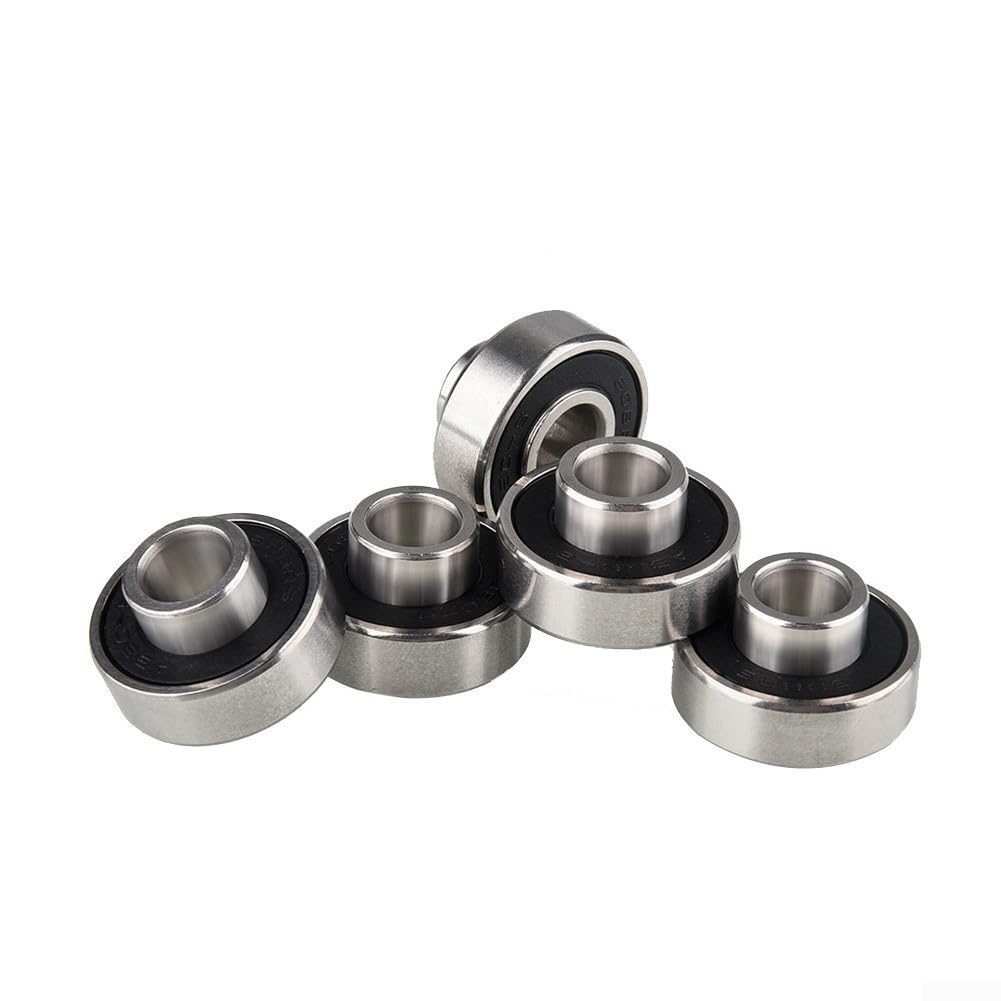 608-2RS - Cuscinetto a sfera a fila singola, 8 x 22 x 12,6 mm, con guarnizioni in gomma per resistenza agli agenti contaminanti, per skateboard, longboard, scooter, dispositivi fidget spinner (rosso