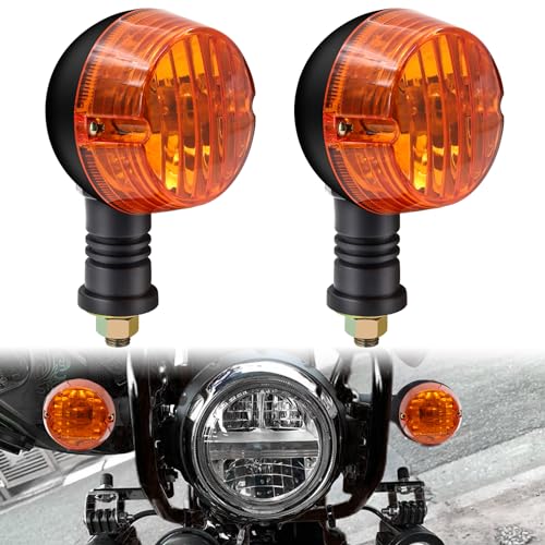 Ygmylandbb Indicateurs de Moto Clignotants Lumières, 12V rond Feu Indicateur Universel Étanche Lumière Ambre M9 pour CG125 JH70 Moto Scooter Quad Cruiser Off Road, 2PCS