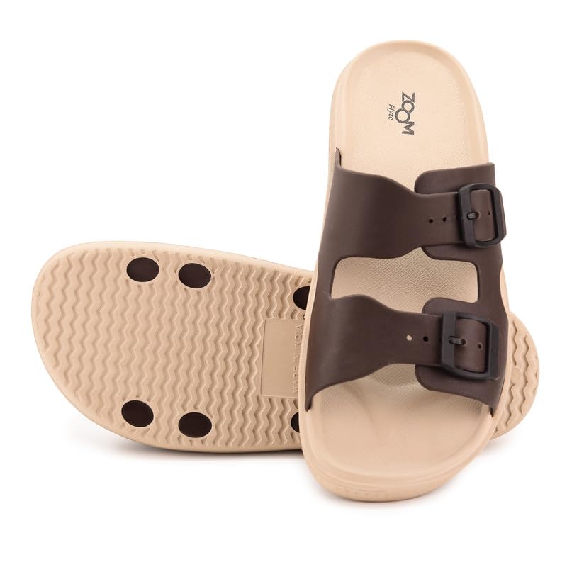Image of Zoom Shoes FLTM04 Men's Sandals With Adjustable Buckle Strap Ultra Soft & Flexibility Anti Skid Comfortable Waterproof Daily Sandals for Men