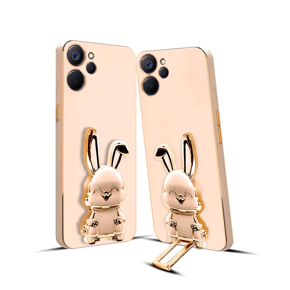KARWAN®️ 3D Bunny with Folding Stand Back Cover Case Compatible for Realme 9i 5G | Slim electroplated case | Stand case | Soft TPU | Space Astro Theme | Camera Protection-Pink (B0CGNVHBF9) Amazon Price History, Amazon Price Tracker