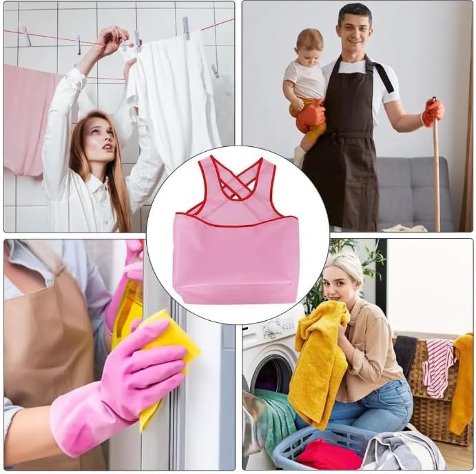 ShopINess Tablier de Blanchisserie: Protection et Efficacité pour Convoyeur de Linge Humide (Rose) - Description