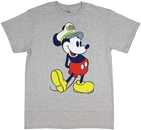 Disney Mickey Mouse T Shirt Captain Hat 