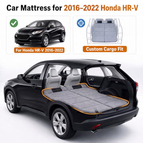 Image of Car Mattress for 2016-2022 Honda HR-V, Upgraded Non-Inflatable Thickened Foam SUV Car Camping Mattress, Foldable Trunk Sleeping Pad Car Bed Mattress for Road Trips Camping Travel