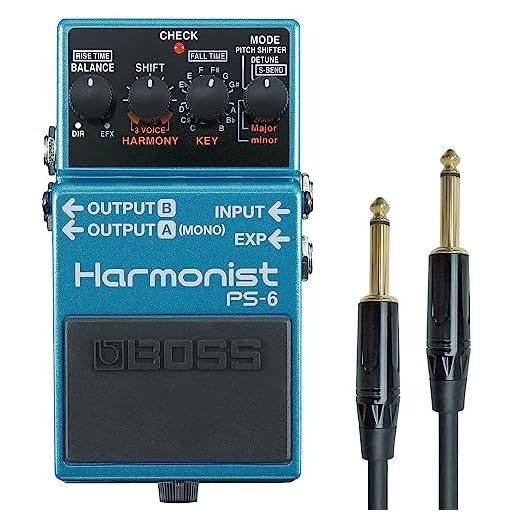 Boss PS-6 Harmonist Pitch-Shifter - Dispositivo de efectos de pedal y cable jack keepdrum