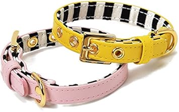 Amazon 犬の首輪 ストライプ生地カラー M ピンク Crazyboo クレイジーブー Crazyboo ベーシック首輪 通販