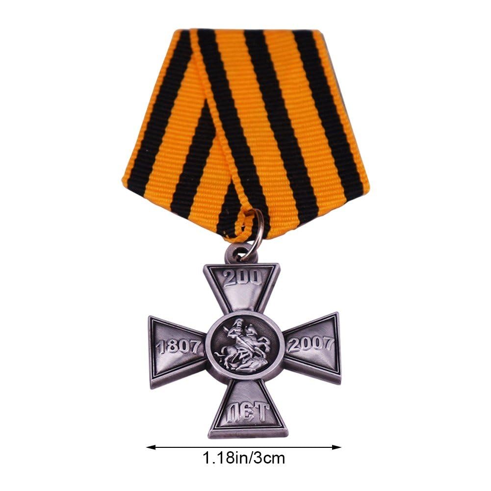 1szt. Medal Rosji 200 Lat Krzyża św. Jerzego Odznaka Wyróżnienia Bojowe Odznaczenie Rosyjskiego Orderu Wojskowego Pamiątkowa Przypinka dla Weteranów