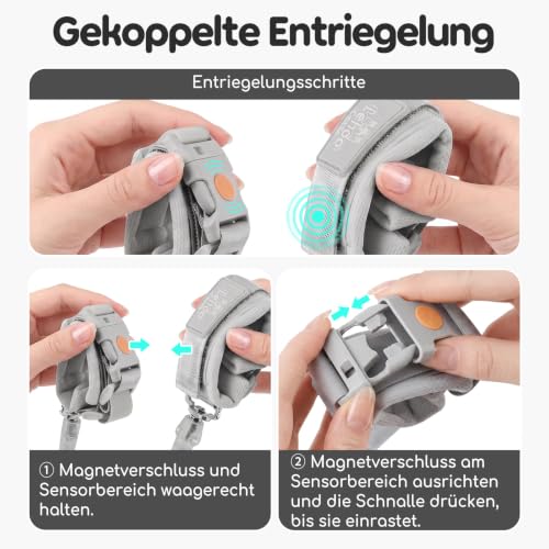 Lehoo Castle Kinderleine, 1,5M Sicherheitsleine Kinder, Grau – Ansicht 2